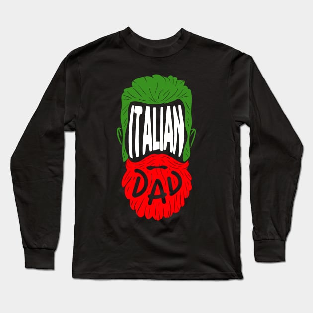 Italian Dad - Tattooed and Bearded T-Shirt Long Sleeve T-Shirt by biNutz